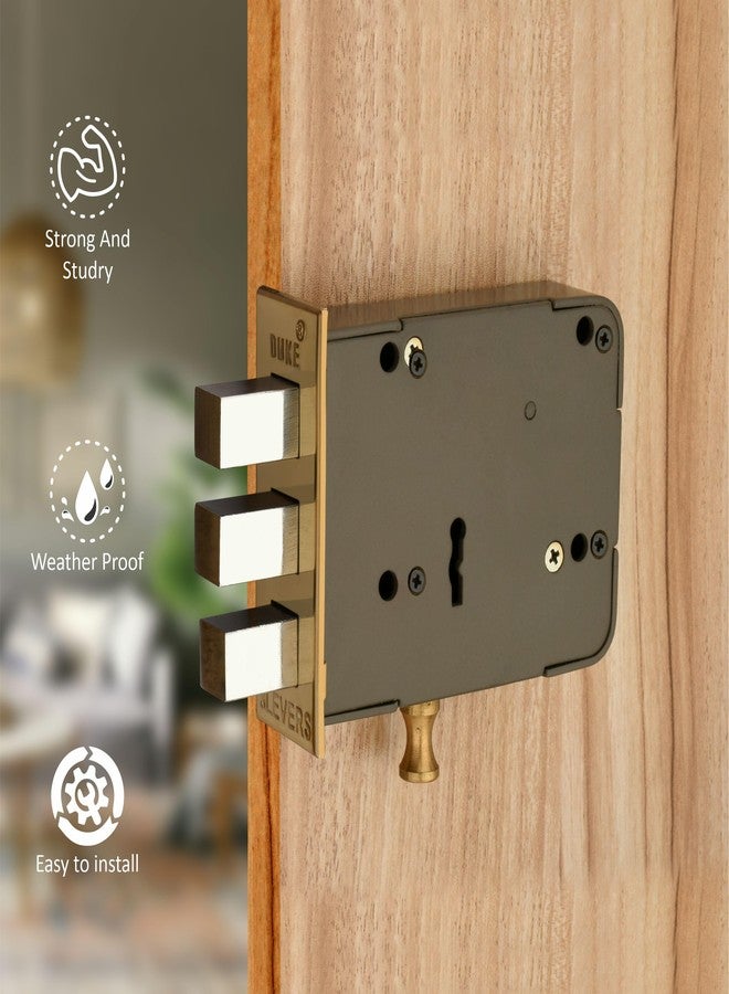 Duke Heavy Duty Door Lock Bullet with Lever Mechanism, Weather-Proof, Easy Installation, Key Hole Cover, Grey | 12 Gage Heavy Lock | 3 Keys - Image 2